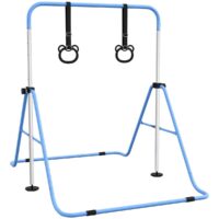 HOMCOM Adjustable Height, Foldable Kids Gymnastics Bar with Non-Slip Mats, none
