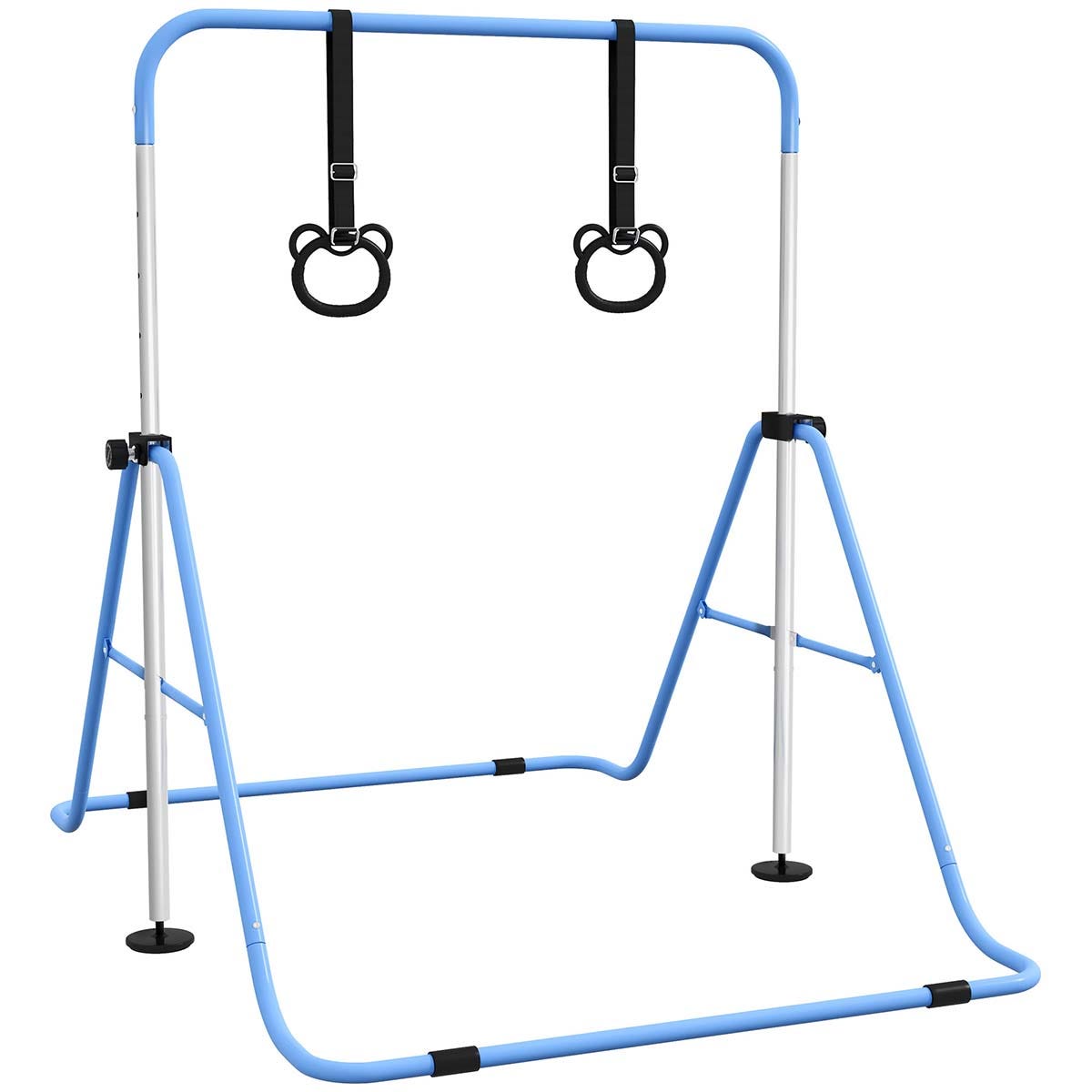 HOMCOM Adjustable Height, Foldable Kids Gymnastics Bar with Non-Slip Mats, none