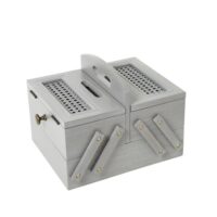 Lucy Cane Cantilever Sewing Box Grey