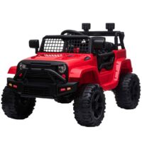 Homcom Jeep Wrangler Ride On Electric Car 12V, Red