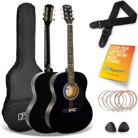 3rd Avenue Acoustic Guitar Beginner Standard Pack, Black