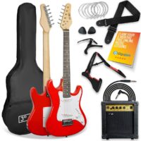3rd Avenue 3/4 Electric Guitar Starter Kit, Red