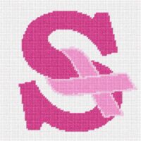 Pepita Needlepoint Canvas: Letter S Hope Ribbon, 7" x 7"