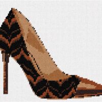Pepita Needlepoint Canvas: Women's Bargello Collection Shoe, 9" x 7"