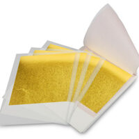 23.5ct Yellow Gold Leaf, 1 Book Of  25 Leaves, 80mm X 80mm, Medium Deep Illuminating, Transfer Leaf