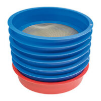 7 Piece Stackable Enamel Sifting   Set, 60 To 325 Mesh