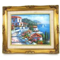 Original Kent Wallis (signed K. Wallis) Framed Oil On Canvas, American, (b. 1945)  Coastal Scene