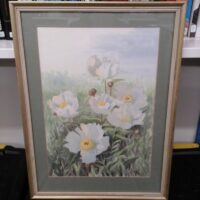Framed Watercolor Floral Flowers  Signed By The Artist  Hazel Cartin