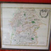 Fine Vintage Print Map Of Wiltshire By Robert Morden 18th Century