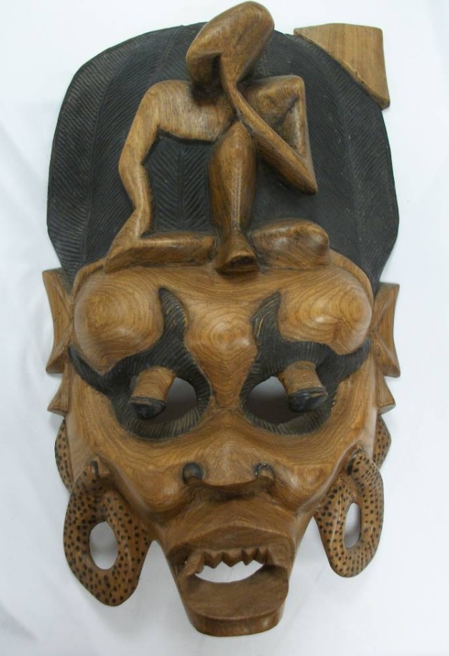 Wall Mounted Wooden Mask Carving