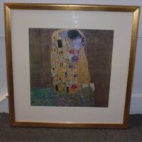 The Kiss By Gustav Klimt Gold Framed Art Print