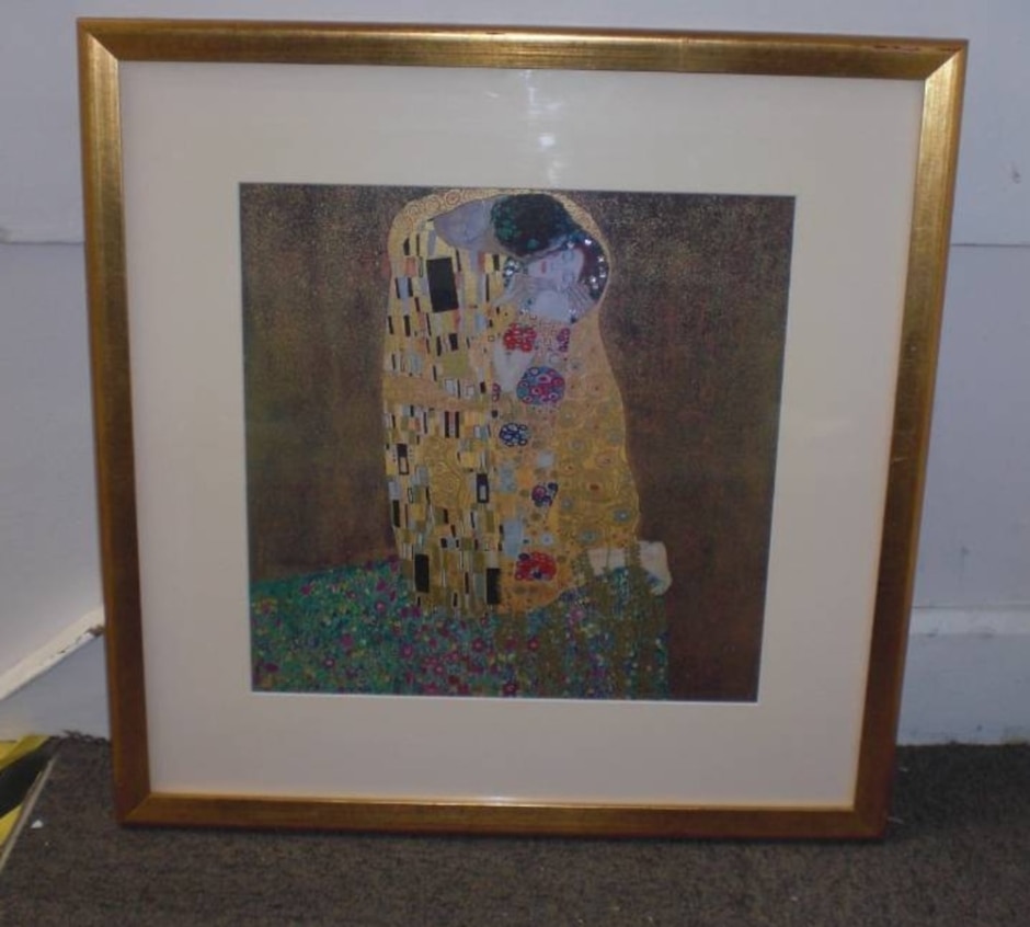 The Kiss By Gustav Klimt Gold Framed Art Print