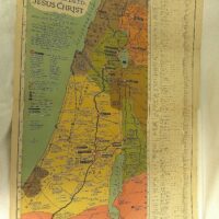 1942 Map Of The Holy Land For Biblical Research, The Journey's And Deed's Of Jesus Christ