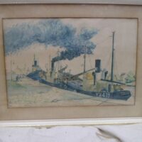 Original Watercolour Of Yarmouth Boats Agk / 52