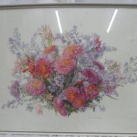 Original Floral  Watercolour "chrysanthemums"barbara R Andrews Cottage Gore