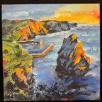 Graham Evernden Original Oil Entitled "harbour Rock"