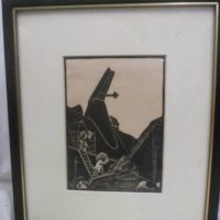 John F Greenwood  Rba Woodcut Print