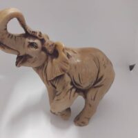 Vintage Alabaster Elephant Sculpture