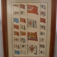 Antique Copper Engraving Of Marine Flags