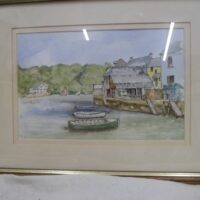 Original Watercolour Fowey To Bodinnick Cornwall William Newcombe