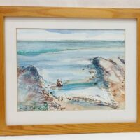 Original Watercolour By Ron Pearson 2002 - Low Tide At Robin Hood's Bay