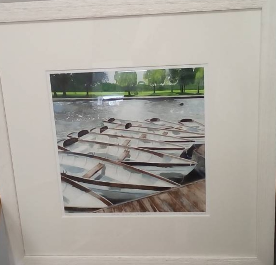 Limited Edition Print By Claire Henley 'white Boats, Stratford'