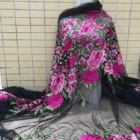 5YDS - HIGH-END EMBROIDERED FLORAL BRIDAL PARTY DRESS MESH LACE FABRIC