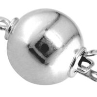 9ct White Gold Plain Round Ball    Clasp 8mm