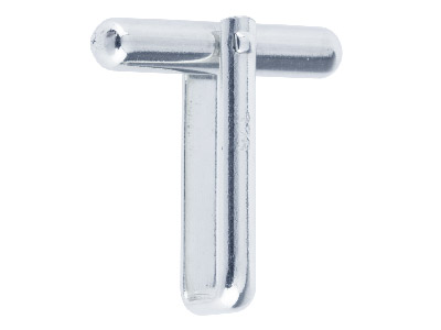 9ct White Gold Round Cufflink Fitting Assembled Round Body With U Arm, 100% Recycled Gold