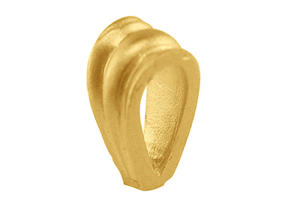 18ct Yellow Gold Pendant Bail Grooved Heavy Small Semi Finished