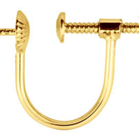 18ct Yellow Gold Ear Screw Cup And Peg 4mm Round Wire Unplannished    Shank