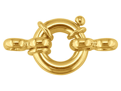 18ct Yellow Gold Jumbo Bolt Ring 8mm With 2 Double Rings And 3 Fixed Rings