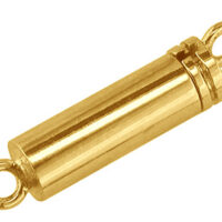 18ct Yellow Gold Plain Barrel Snap, 3.5 X 10mm