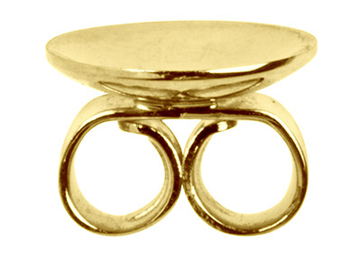 18ct Yellow Gold Scroll On 8mm Domed Disc