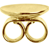 18ct Yellow Gold Scroll On 10mm    Domed Disc