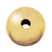 18ct Yellow Gold Plain Round 9mm 2 Hole Bead Ultralight