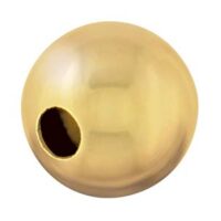 18ct Yellow Gold Plain Round 8mm 1 Hole Bead Heavy Weight