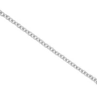 18ct White Gold 1.0mm Trace        Safety Chain For Bracelet          6.0cm/2.4", 100% Recycled Gold