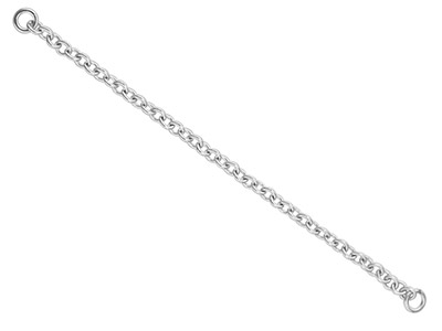 18ct White Gold 1.0mm Trace Safety Chain For Bracelet 6.0cm/2.4", 100% Recycled Gold