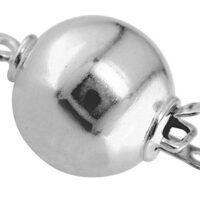 18ct White Gold Plain Ball Clasp   7mm