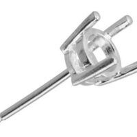 18ct White Gold Round Double       Gallery 4 Claw Ear Stud 50pt