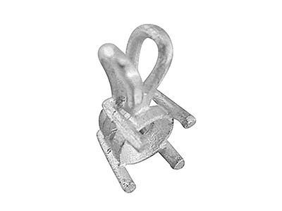 18ct White Gold Round Double Gallery 4 Claw Pendant 25pt