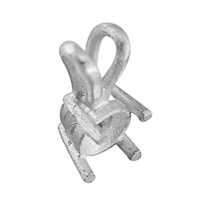 18ct White Gold Round Double       Gallery 4 Claw Pendant 50pt