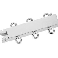 18ct White Gold 3 Row Clasp        Polished 18mm