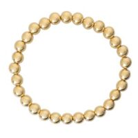 Gold Filled 6mm Beaded Stretch     Bracelet 16.5cm/6.5"