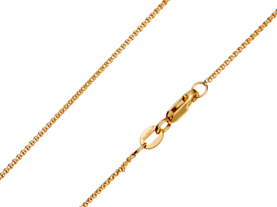9ct Yellow Gold 1.0mm Spiga Chain 16"/40cm Hallmarked
