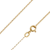 9ct Yellow Gold 1.0mm Diamond Cut  Belcher Chain 18"/45cm Hallmarked