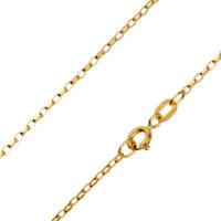 9ct Yellow Gold 1.5mm Diamond Cut  Belcher Chain 22"/55cm Hallmarked