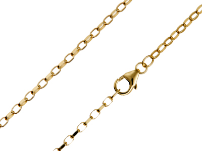 9ct Yellow Gold 2.2mm Diamond Cut Belcher Chain 24"/60cm Hallmarked