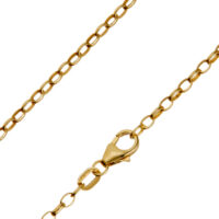 9ct Yellow Gold 2.3mm Belcher Chain 18"/45cm Hallmarked